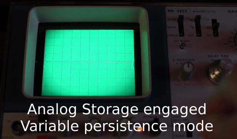 Thumbnail showing the particular glow of a CRT when analog storage modes are engaged.