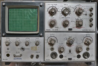 Front panel of the Philips PM 3410 analog sampling oscilloscope.