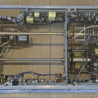 Bottom internal overview of the PM 31419 B sub-assembly that is part of the Philips PM 3410 analog storage oscilloscope.