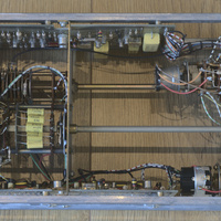 Top internal overview of the PM 31419 B sub-assembly that is part of the Philips PM 3410 analog storage oscilloscope.